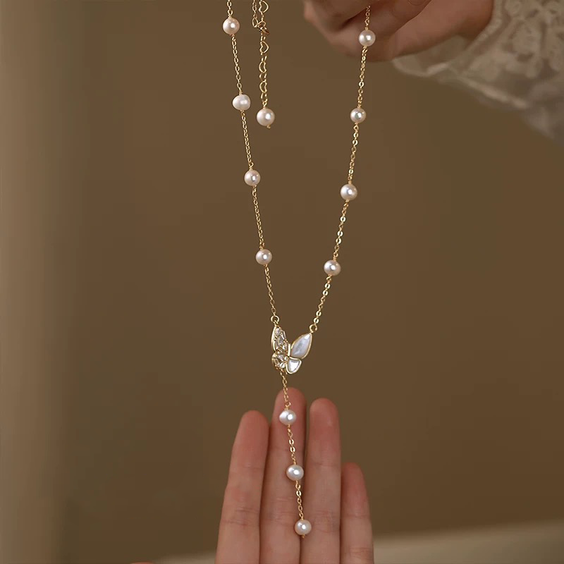 Shelby Pearl Necklace | 18k Gold Plated
