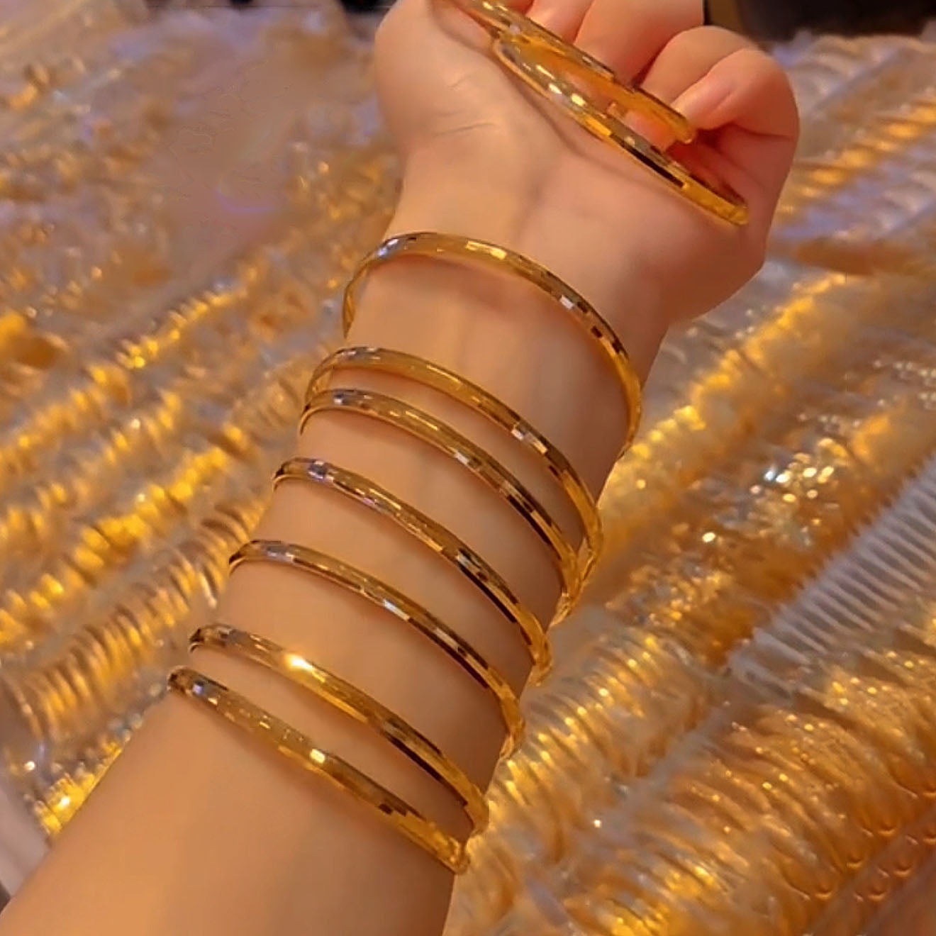 Cara Bangle Set | 24k Gold Plated