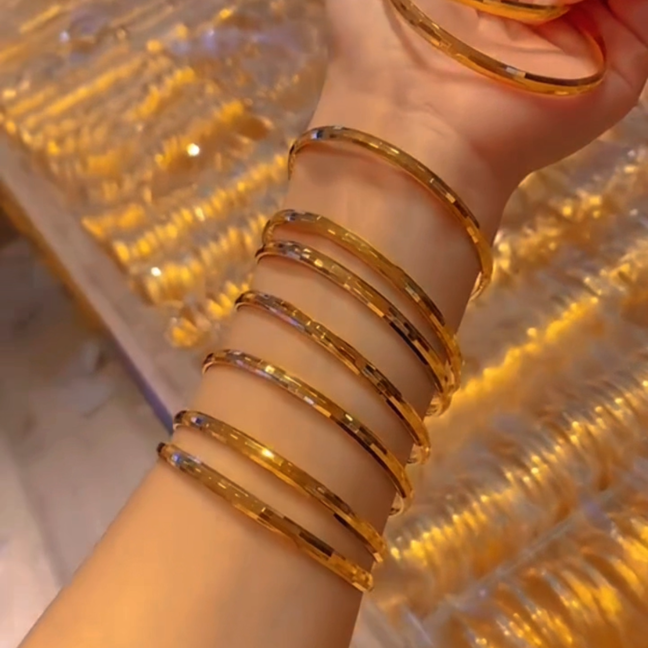 Cara Bangle Set | 24k Gold Plated