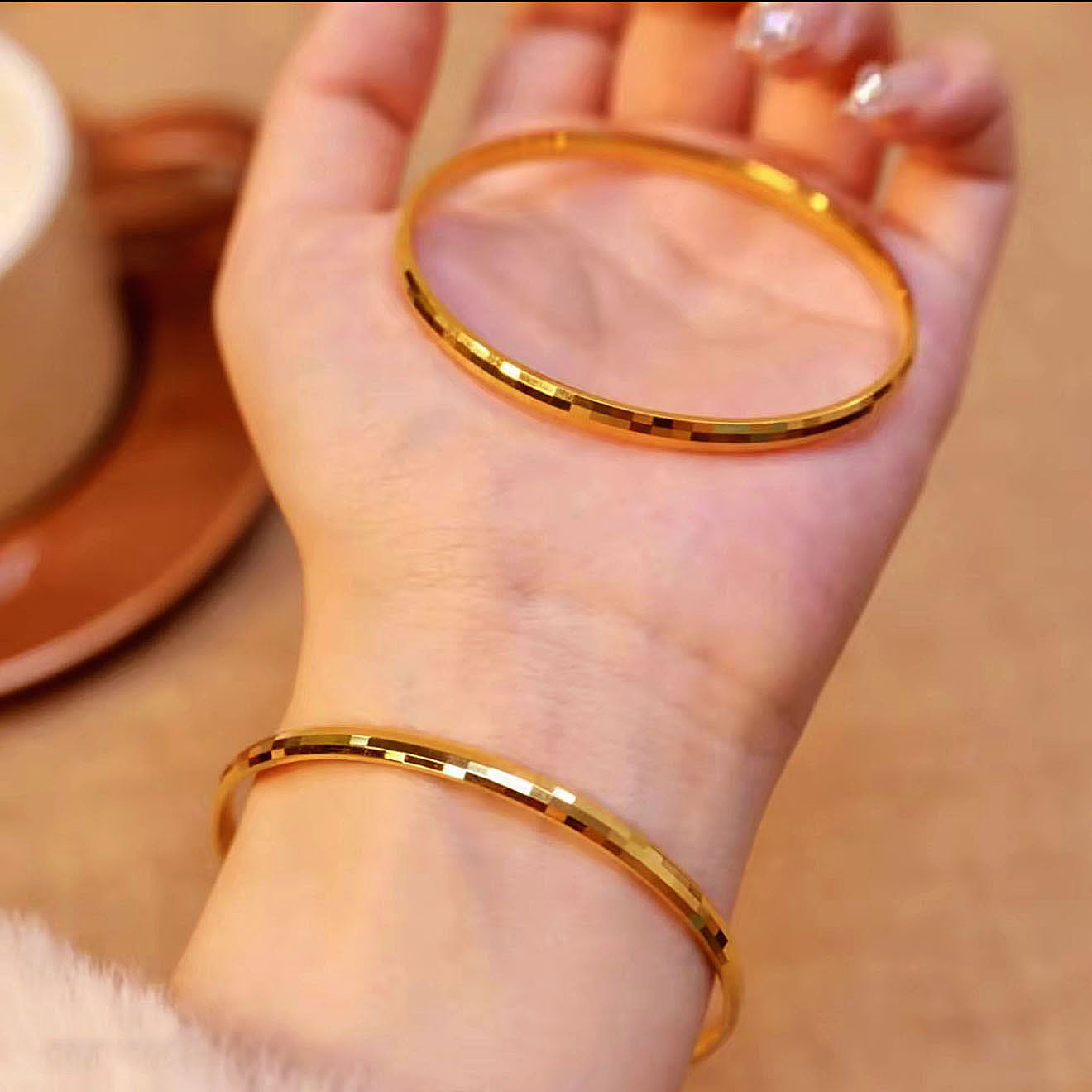 Cara Bangle Set | 24k Gold Plated