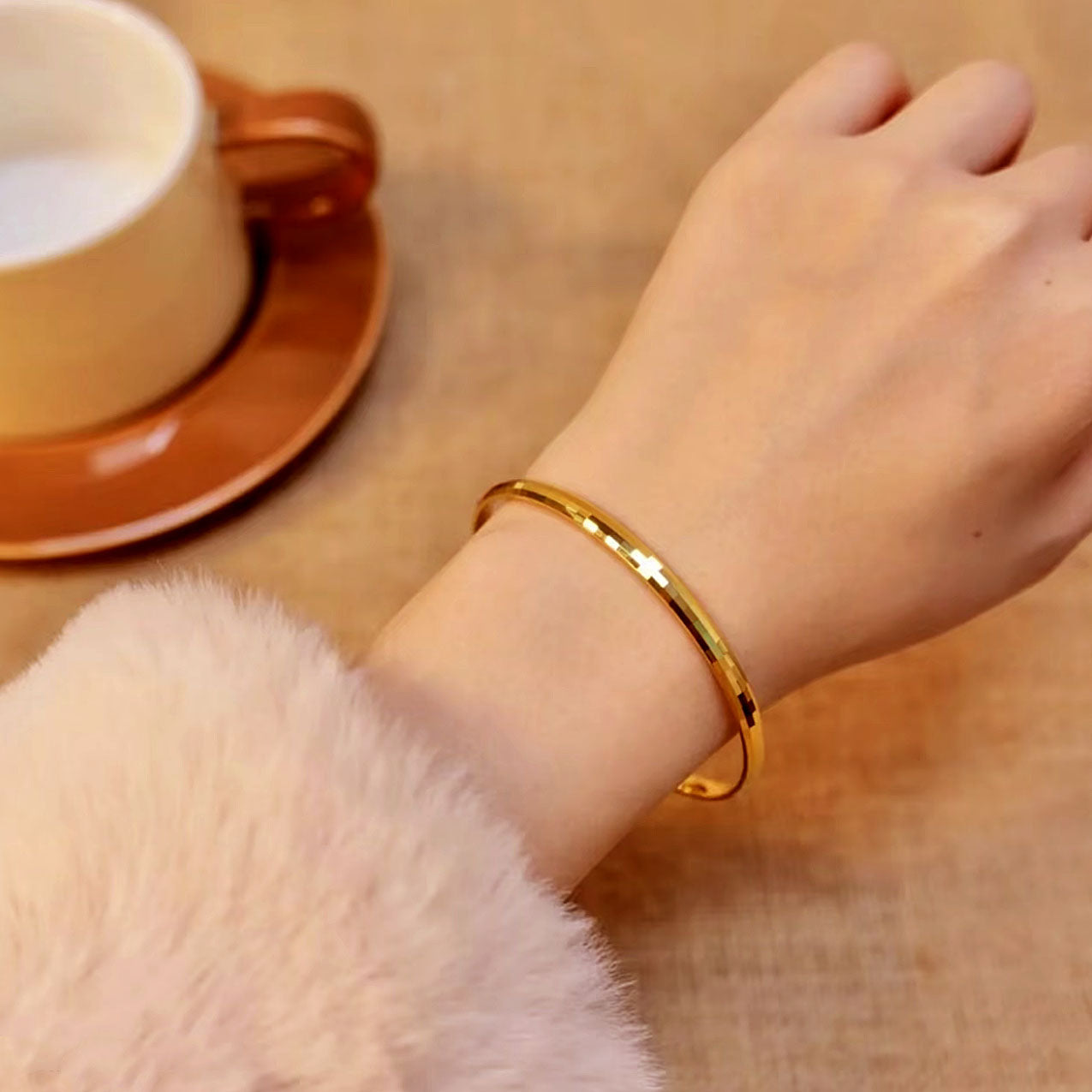 Cara Bangle Set | 24k Gold Plated