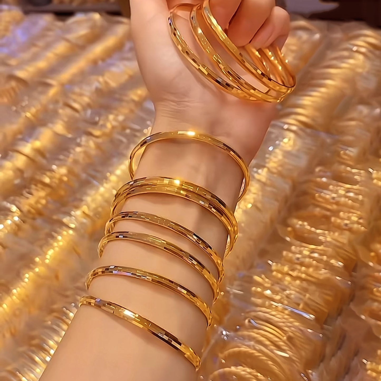 Cara Bangle Set | 24k Gold Plated
