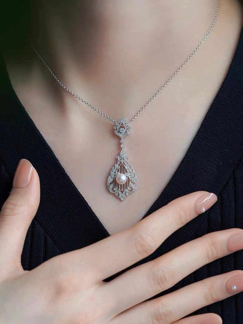 Tayah Necklace | 18K White Gold Plated