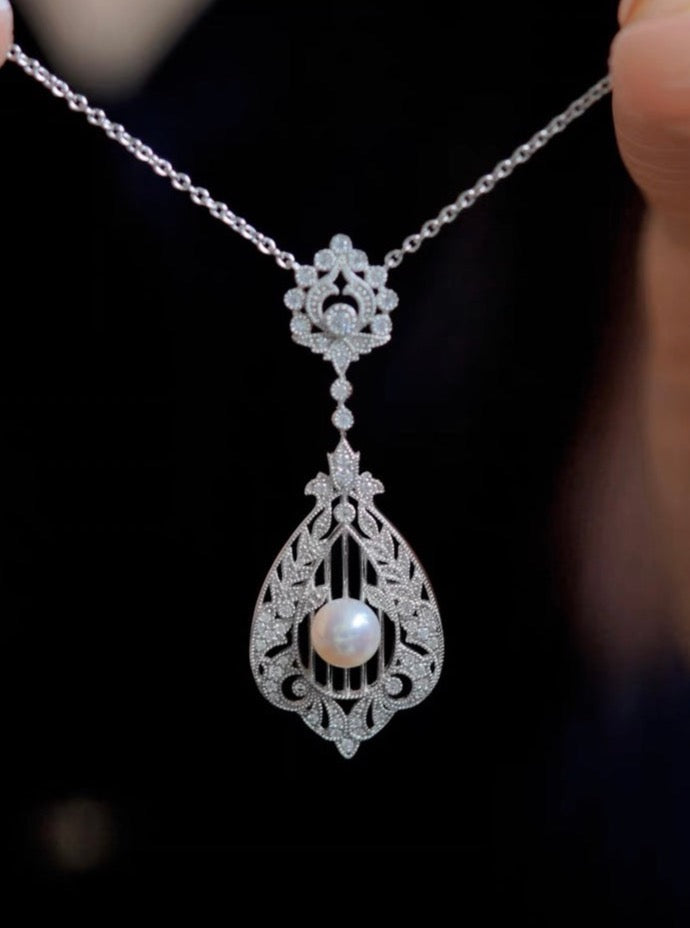 Tayah Necklace | 18K White Gold Plated