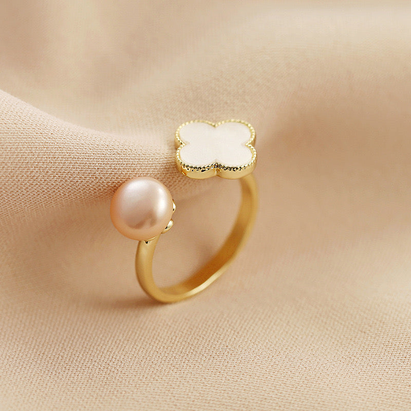 Clover, Mother Of Pearl, 18k Gold, Plated