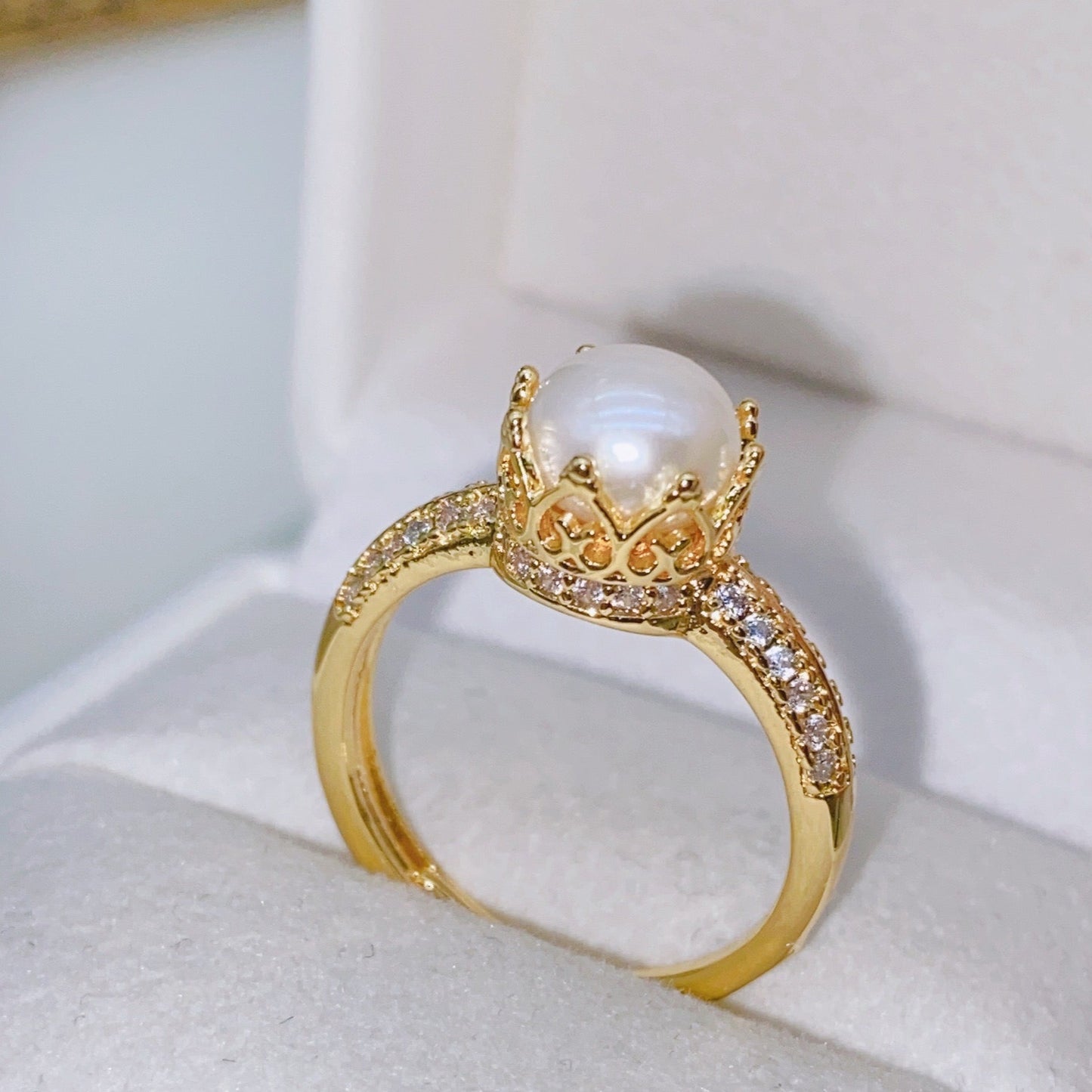 Libbie Pearl Ring | 18k Gold Plated