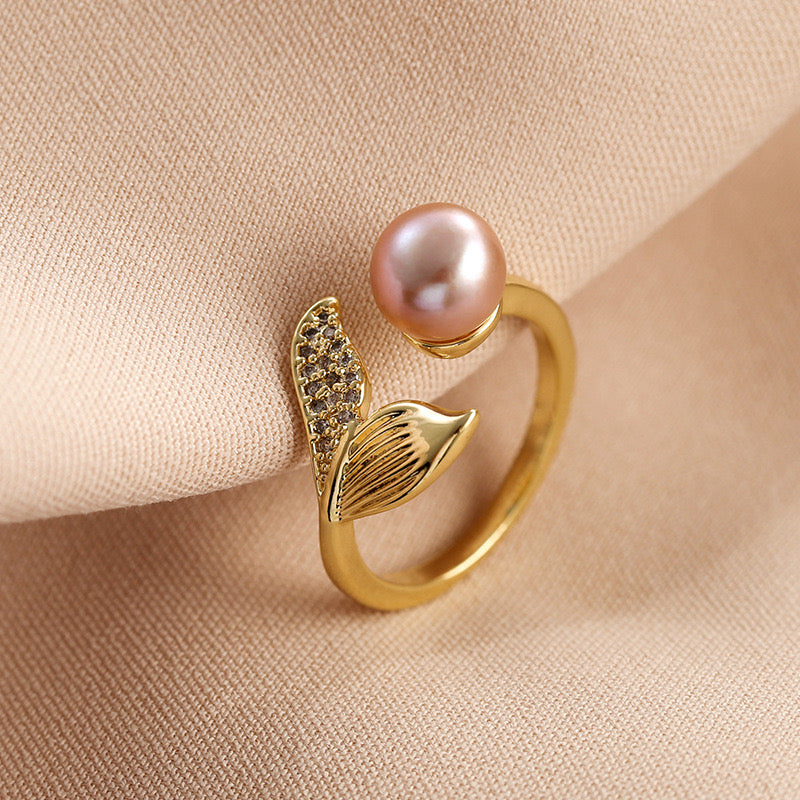 Lilac Pearl Ring | 18k Gold Plated