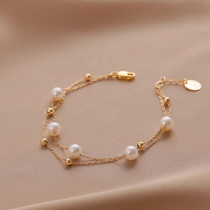 Kayla Pearl Bracelet | 24k Gold Plated