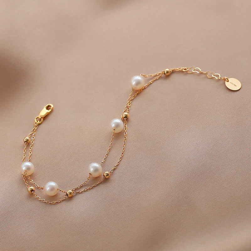 Kayla Pearl Bracelet | 24k Gold Plated