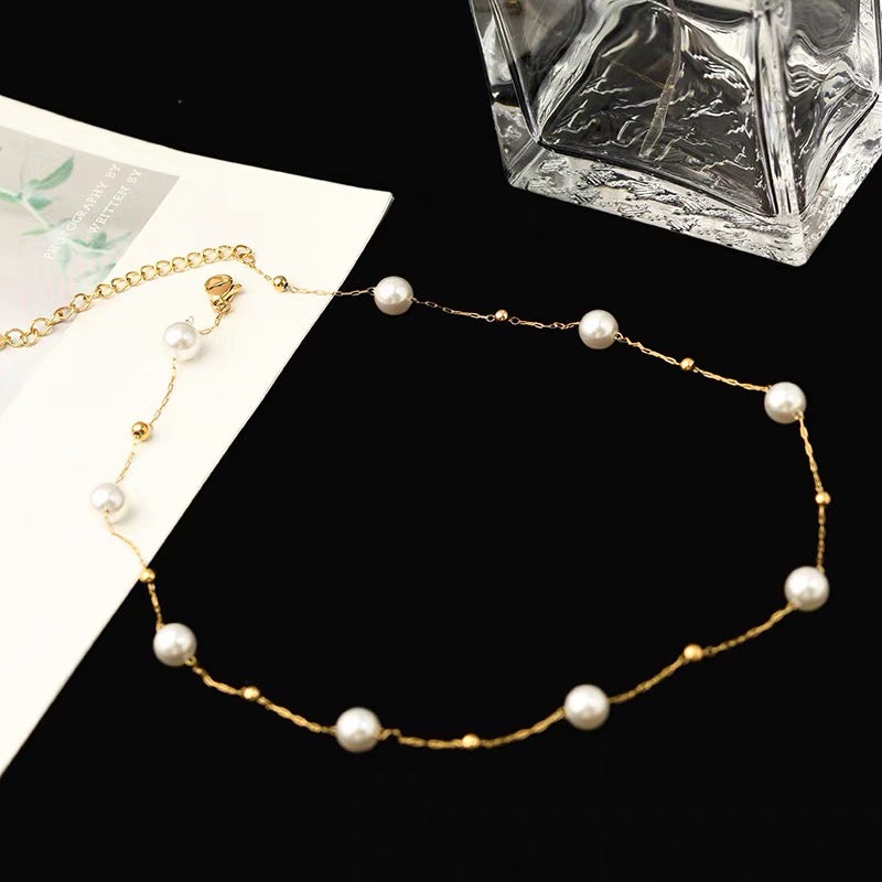Jenna Pearl Necklace | 24k Gold Plated