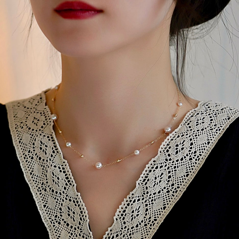 Blossom Pearl Necklace | 18k Gold Plated