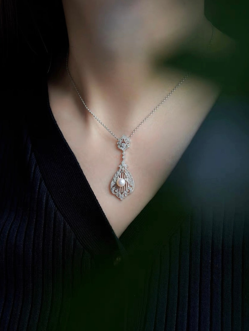 Tayah Necklace | 18K White Gold Plated