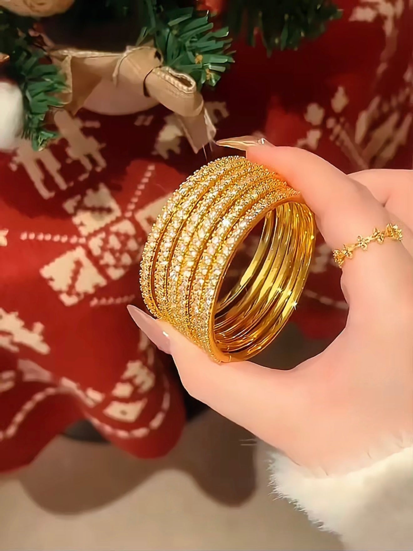 Rebecca Bangle Set | 24k Gold Plated