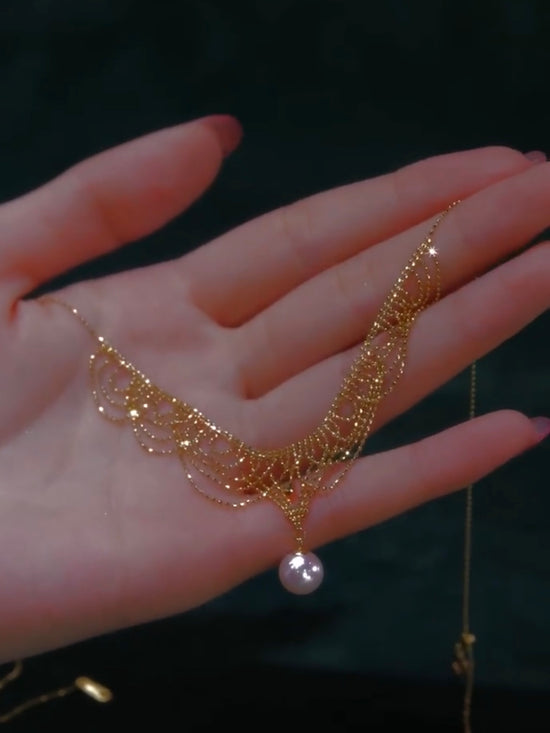 Amelia Necklace  - Gold & Pearl