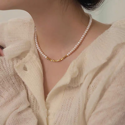 Letina Pearl Necklace | 18k Gold Plated