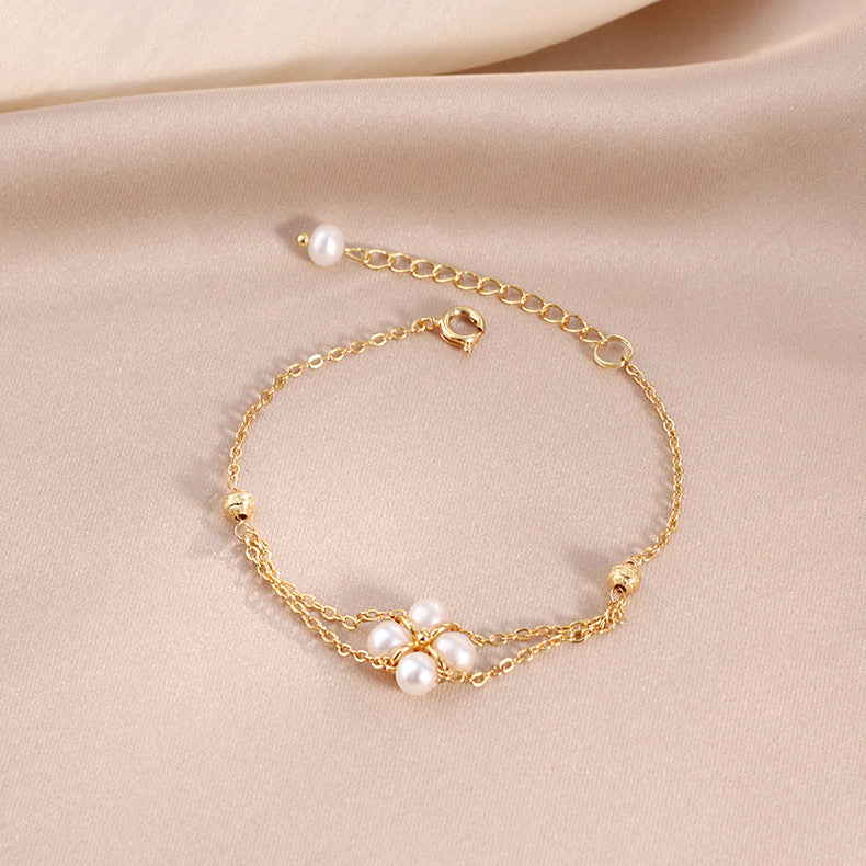 Lavender Pearl Bracelet | 18k Gold Plated