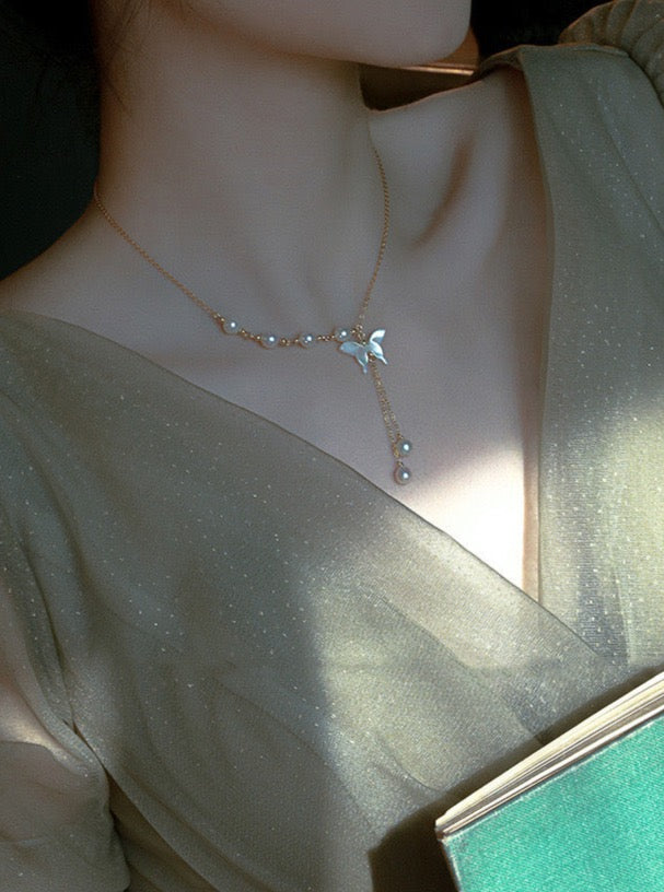 Primrose Pearl Necklace | 18k Gold Plated