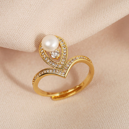 Leelie Pearl Ring | 18k Gold Plated