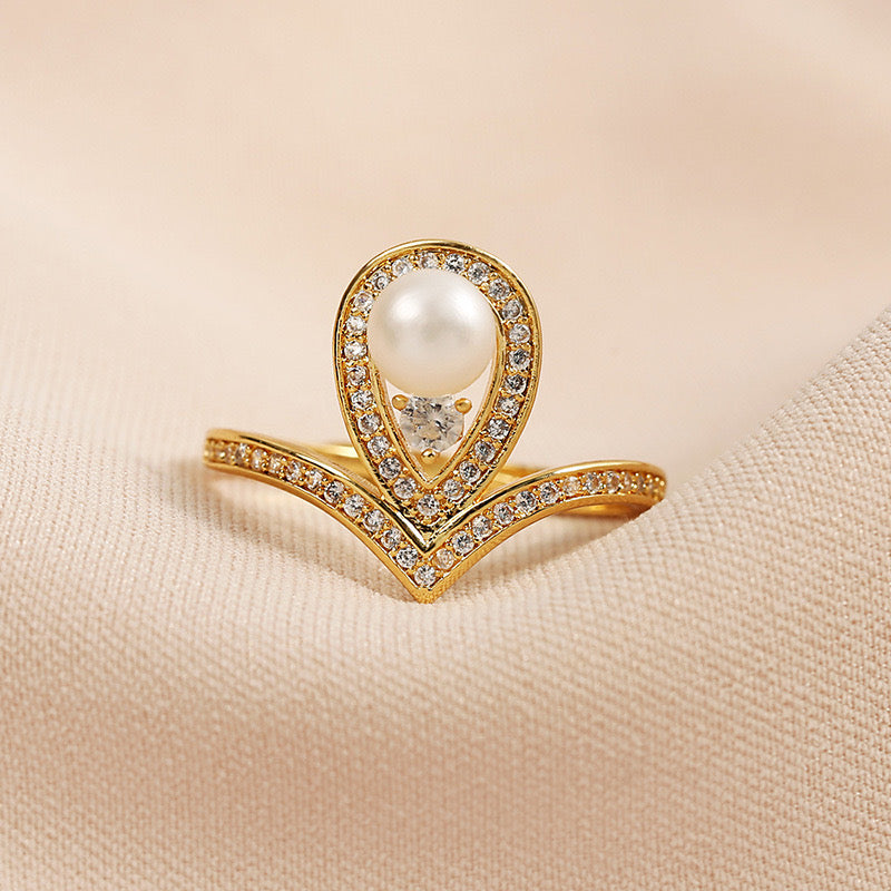 Leelie Pearl Ring | 18k Gold Plated