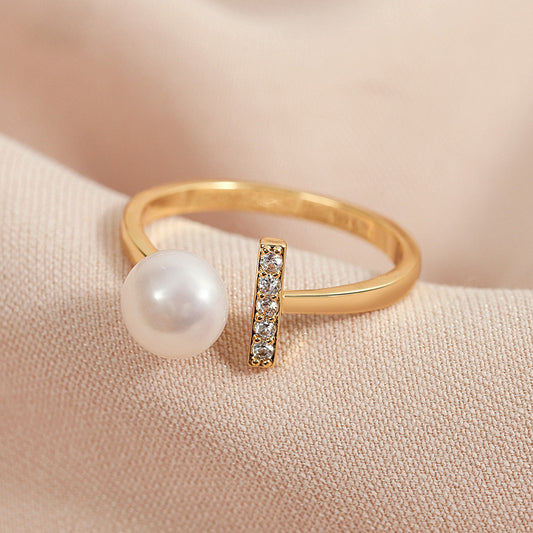 Ayla Pearl Ring | 18k Gold Plated