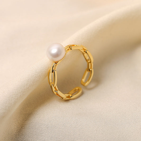 Lucinda Pearl Ring | 18k Gold Plated