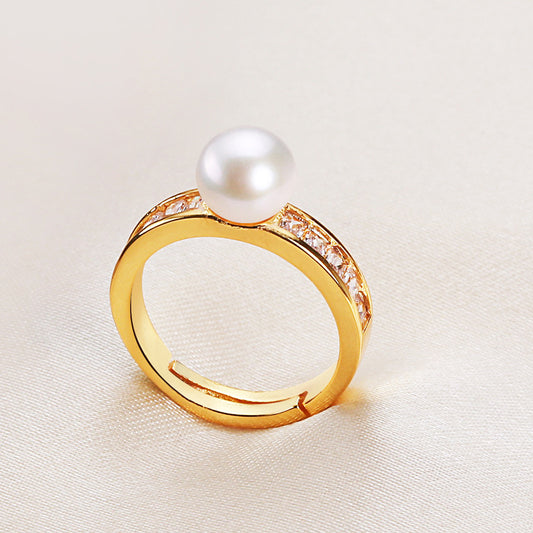 Misty Pearl Ring | 18k Gold Plated