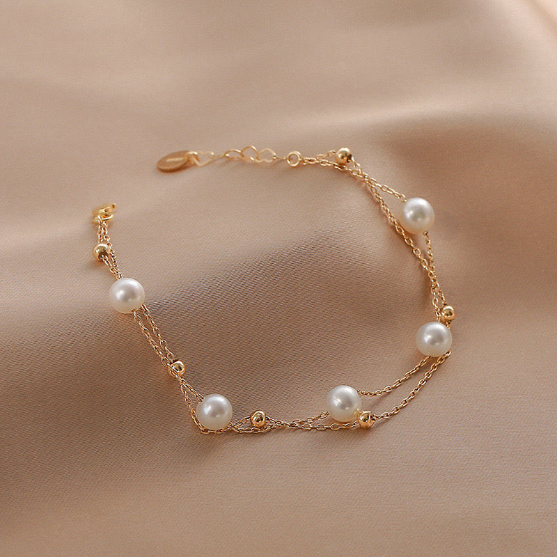 Kayla Pearl Bracelet | 24k Gold Plated